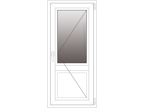 Балконная дверь 2100х800 мм (KBE Etalon)