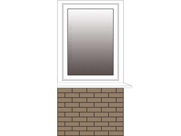 Теплое окно KBE Etalon на балкон и лоджию 1 метр (правая сторона)