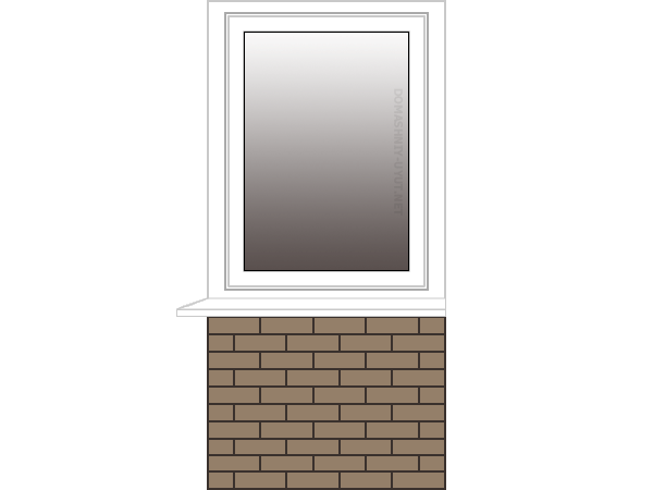 Теплое окно KBE Etalon на балкон и лоджию 1 метр (левая сторона)
