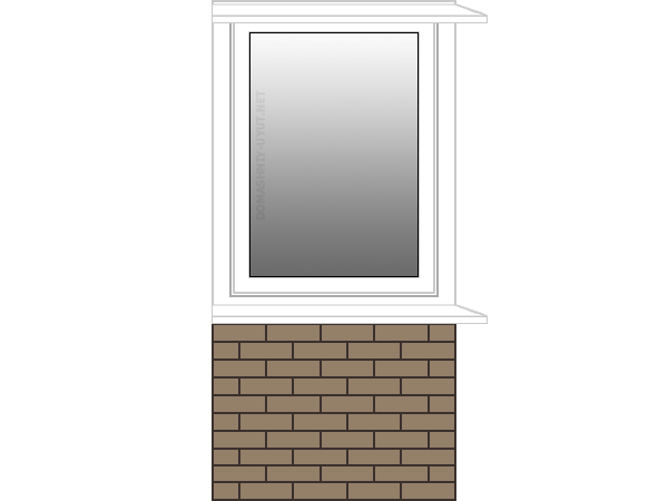 Холодное остекление балкона 1 метр с крышей (правая сторона)